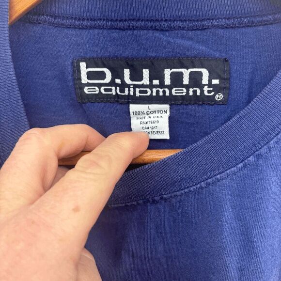 Vintage BUM Equipment T-Shirt Made In USA Authentic Jeanswear BUM EQUIPMENT Sz L - Picture 5 of 6
